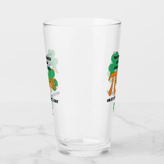 Humor St Patrick's Day PI Day Wiskunde Monogram Glas (Links)