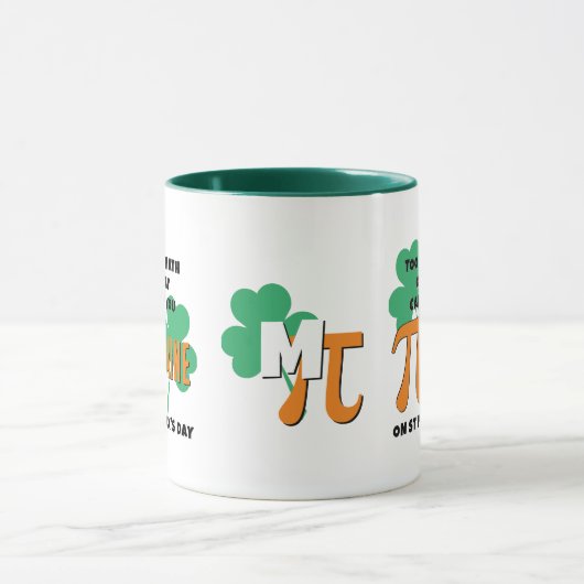 Humor St Patrick's Day PI Day Wiskunde Monogram Mok (Midden)