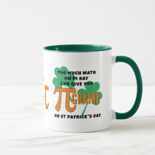 Humor St Patrick's Day PI Day Wiskunde Monogram Mok
