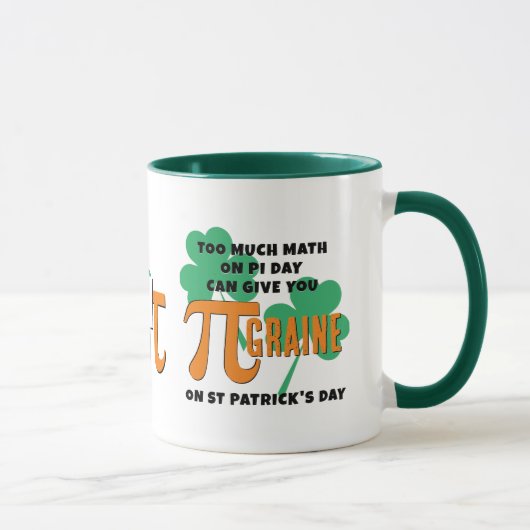 Humor St Patrick's Day PI Day Wiskunde Monogram Mok (Rechts)