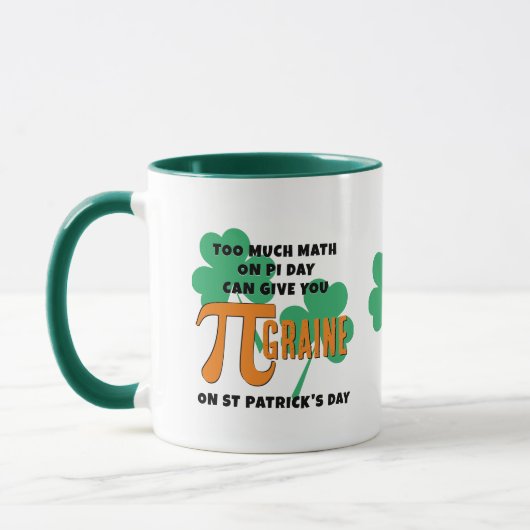 Humor St Patrick's Day PI Day Wiskunde Monogram Mok (Links)