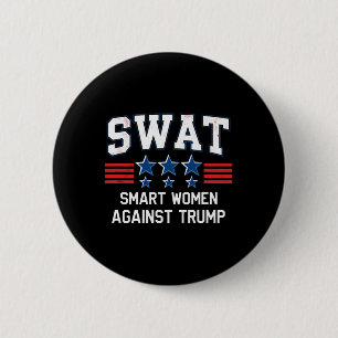 Humor swat slimme vrouwen tegen Trump Ronde Button 5,7 Cm