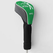 Humor SWING ALS EEN BOSS Groene Monogram DRIVER Golfheadcover (Schuin)