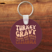 Humor Thanksgiving kalkoen jus bonen en broodjes Sleutelhanger (Voorkant)