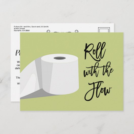 Humor Toiletpapier Uitgestelde Trouw Aankondiging (Voorkant / Achterkant)