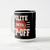 Humor tot het uiteinde van de Basketball Tweekleurige Koffiemok (Voorkant links)