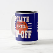 Humor tot het uiteinde van de Basketball Tweekleurige Koffiemok (Voorkant links)