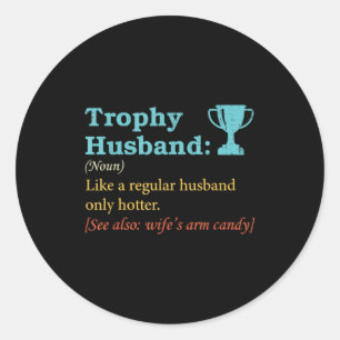 Humor Trofee Echtgenoot Definitie Echtgenoot Ronde Sticker