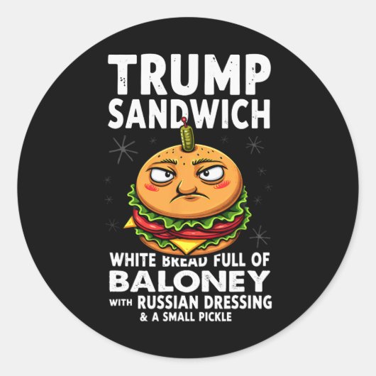 Humor Trump Sandwich Ronde Sticker (Voorkant)