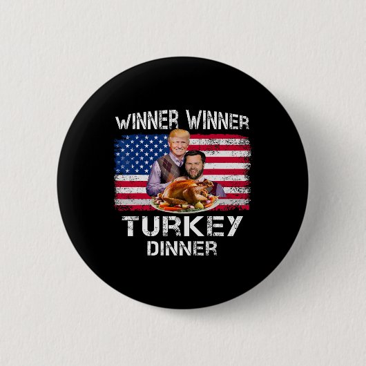 Humor Trump Vance winnaar Turkije diner dan Ronde Button 5,7 Cm (Voorkant)