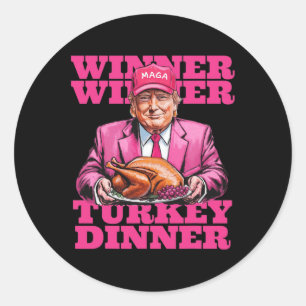 Humor Trump winnares Turkije diner grappig dan Ronde Sticker