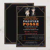 Humor Twins Pacifier Posse Wild West Baby shower Kaart (Voorkant / Achterkant)