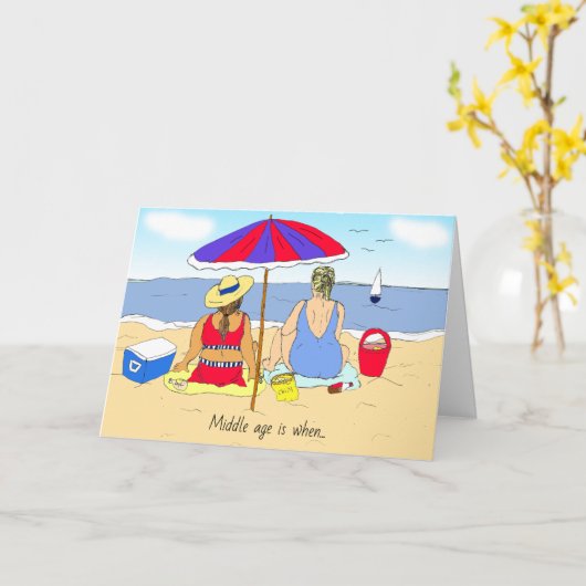 HUMOR uit de middeleeuwen, vriendschap grappig Kaart (Gele Bloem)