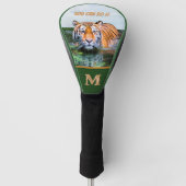 Humor Uw Bericht Tijger Monogram Initiaal Golfheadcover (Voorkant)