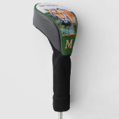 Humor Uw Bericht Tijger Monogram Initiaal Golfheadcover (Schuin)