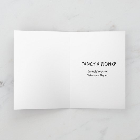 Humor Valentijnsdag Kaart - Lusfully Yours (Binnen)