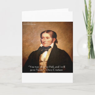 Humor van Davy Crockett "Naar Texas" Kaart