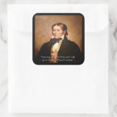 Humor van Davy Crockett "Naar Texas" Vierkante Sticker (Tas)