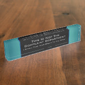 Humor van de afdeling Klacht Naambordje (Zijkant)