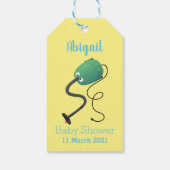 Humor van de cartoon van de stofzuiger cadeaulabel (Achterkant)