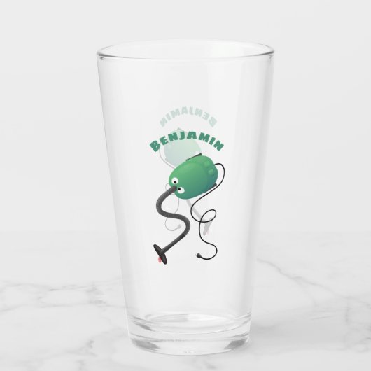 Humor van de cartoon van de stofzuiger glas (Achterkant)