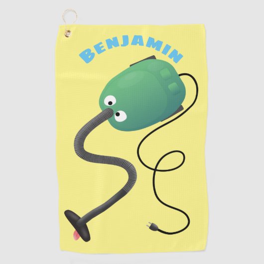 Humor van de cartoon van de stofzuiger golfhanddoek (Voorkant)