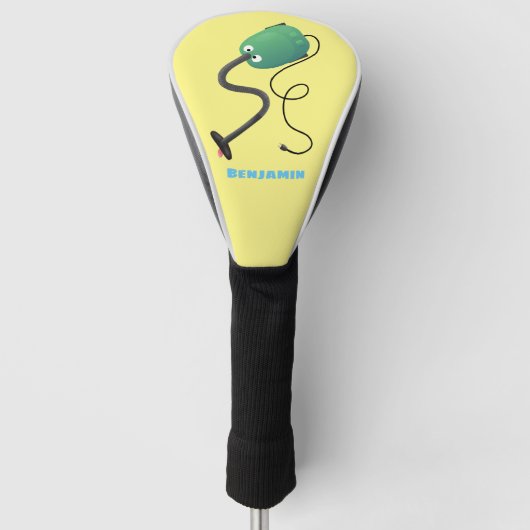 Humor van de cartoon van de stofzuiger golfheadcover (Voorkant)