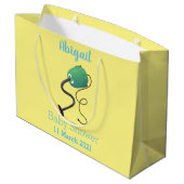 Humor van de cartoon van de stofzuiger groot cadeauzakje (Achterkant Gekanteld)