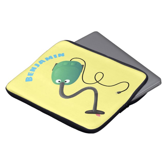 Humor van de cartoon van de stofzuiger laptop sleeve (Voorkant top)