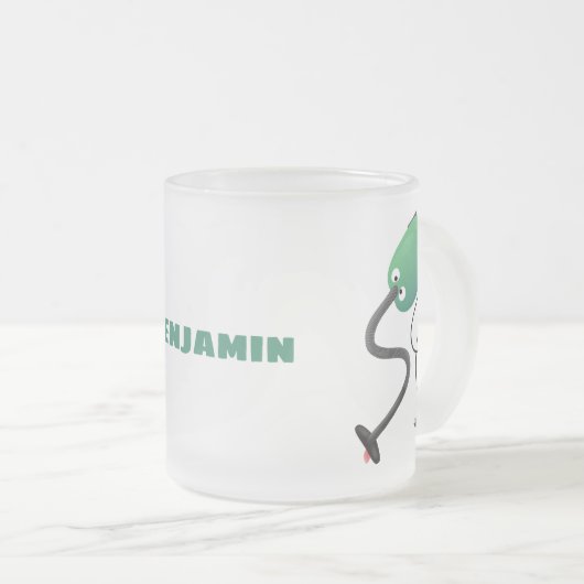 Humor van de cartoon van de stofzuiger matglas koffiemok (Voorkant rechts)