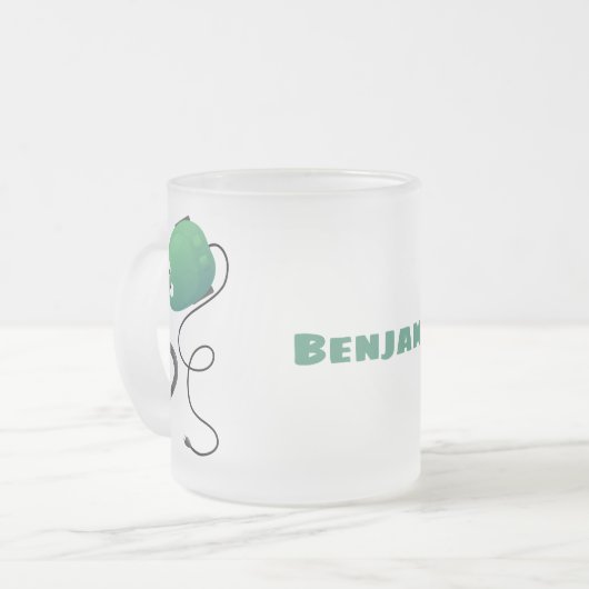 Humor van de cartoon van de stofzuiger matglas koffiemok (Voorkant links)