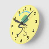 Humor van de cartoon van de stofzuiger ronde klok (Hoek)