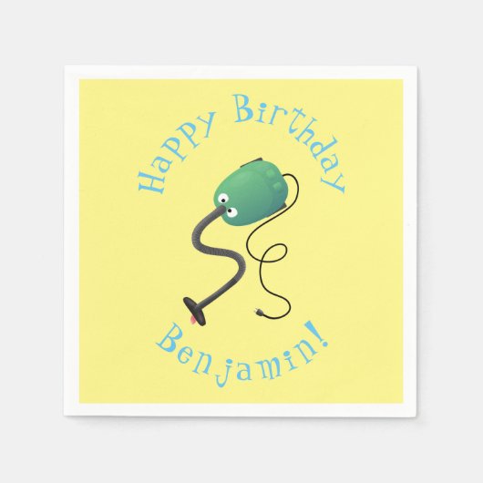 Humor van de cartoon van de stofzuiger servet (Voorkant)