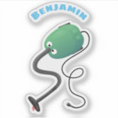 Humor van de cartoon van de stofzuiger sticker (Voorkant)
