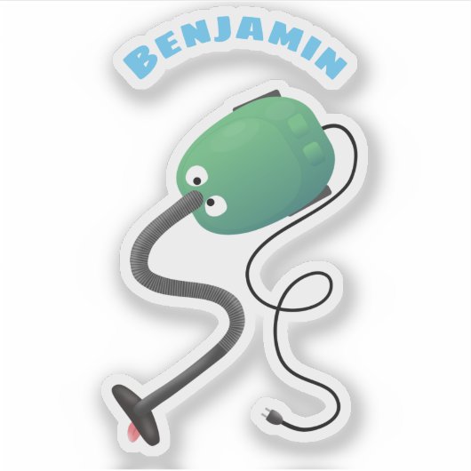 Humor van de cartoon van de stofzuiger sticker (Voorkant)