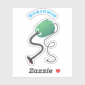 Humor van de cartoon van de stofzuiger sticker (Vel)
