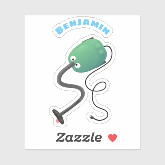 Humor van de cartoon van de stofzuiger sticker (Vel)