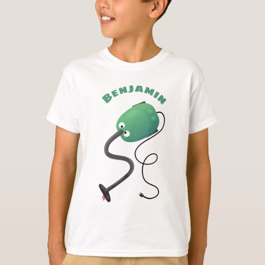 Humor van de cartoon van de stofzuiger t-shirt (Voorkant)