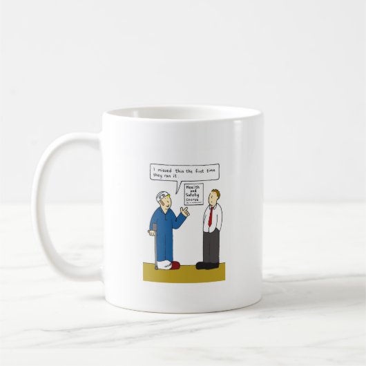 Humor van de Cartoon voor gezondheid en veiligheid Koffiemok (Links)