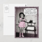  Humor van de Foto van het Meisje Briefkaart (Voorkant / Achterkant)