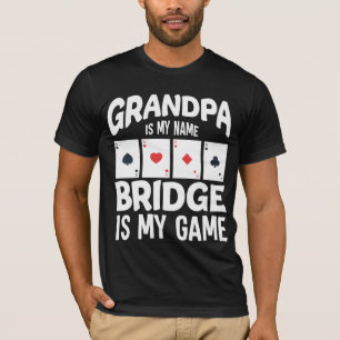 Humor van de Grandfather Bridge Card Game Gambler  T-shirt