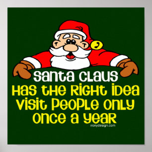 Humor van de sociale kerstman (Donker) Poster