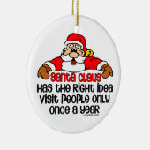 Humor van de sociale kerstman keramisch ornament (Rechts)