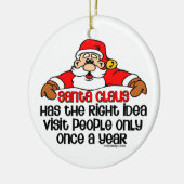 Humor van de sociale kerstman keramisch ornament (Links)