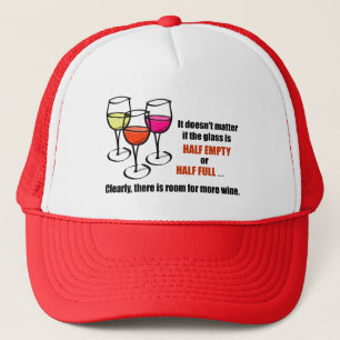 Humor van de Wijn van het glas de half Lege Trucker Pet