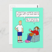 Humor van Gym of Gin-Cartoon Briefkaart (Voorkant / Achterkant)