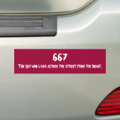Humor van het beest. bumpersticker (Op auto)