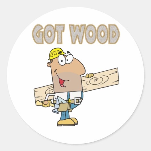 humor van houtcarpenter grappig ontwerp ronde sticker (Voorkant)