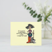 Humor van huisbewaarder briefkaart (Staand voorkant)