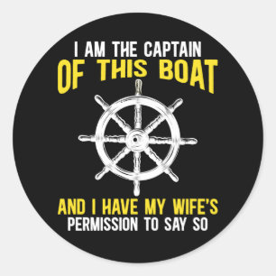 Humor van kapitein schipper ronde sticker